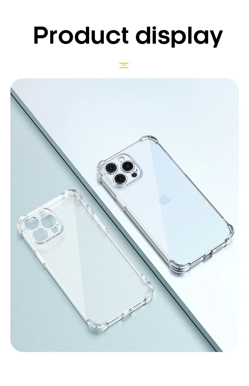 Luxury Shockproof Clear Phone Case For iPhone 15 14 13 12 11 Pro Max X XR XS XS Max Silicone Bumper Transparent Hard Back Cover