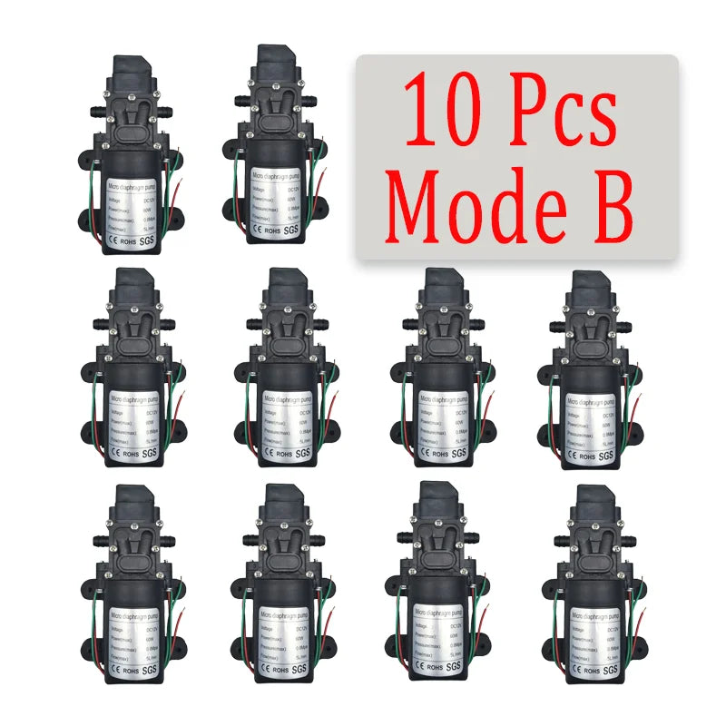 DC 12V 60W 120PSI 5L/Min High Pressure Diaphragm Water Pump Micro Electric Water Pump Self Priming Pump Water Sprayer Car Wash