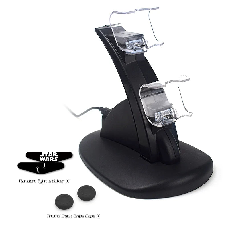DATA FROG Controller Charger For PlayStation 4 LED Dual USB Charging Dock Station for Dualshock 4/PS4 Slim Pro Gaming Controller