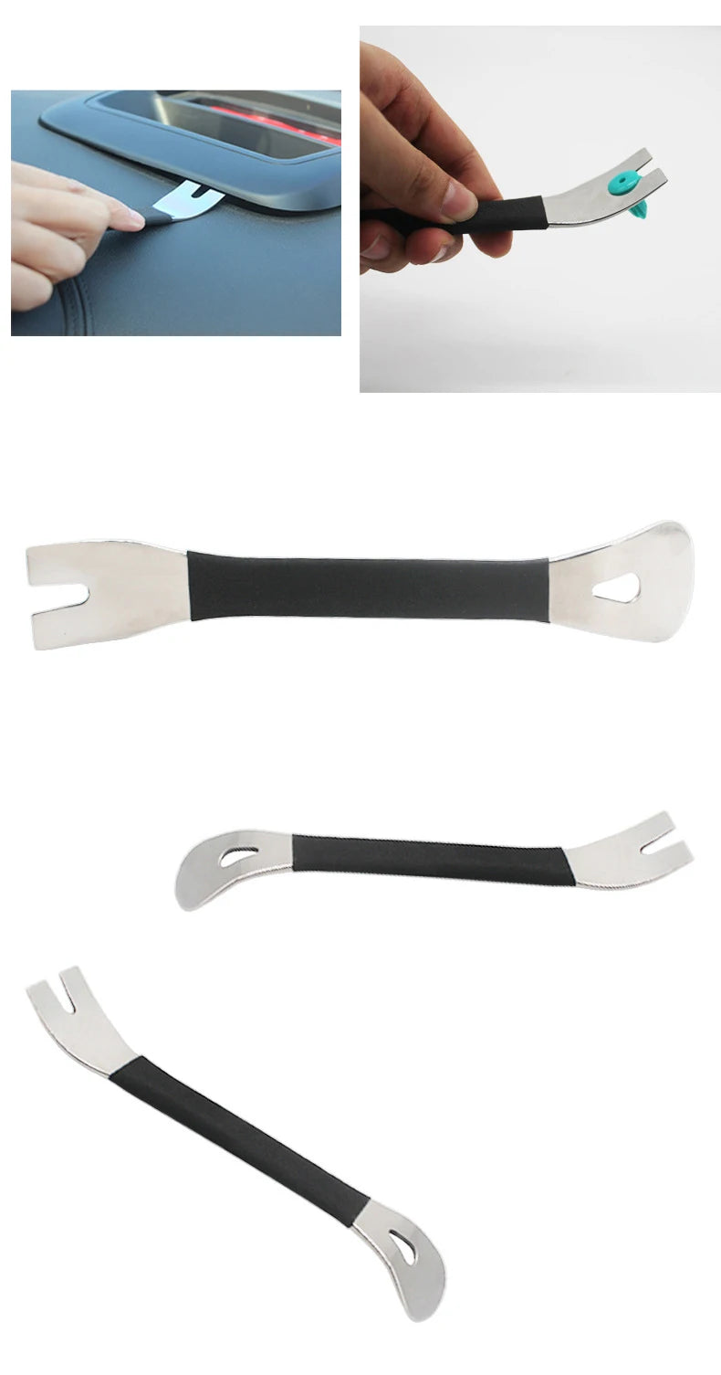 Car Trim Removal Tool Stainless Steel Durable Two-end Trim Removal Level Pry Tools Car Door Panel Audio Terminal Fastener Driver