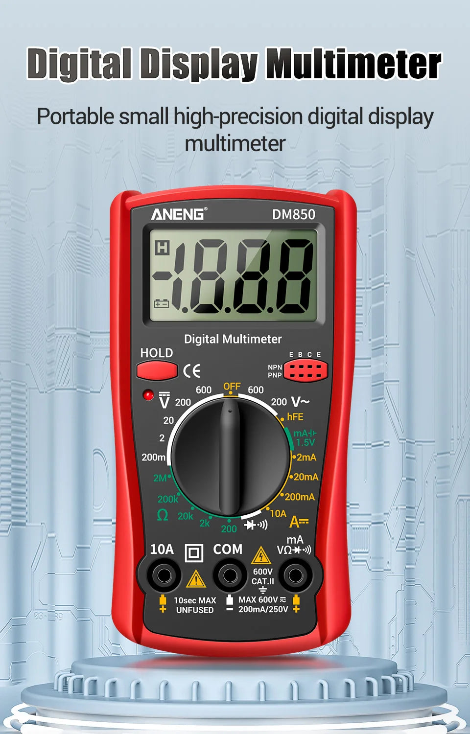 ANENG DM850 Automatic Digital Multimeter Professional multimetro AC/DC Votage Tester 1999 Counts Ohm Ammeter Electric Tools