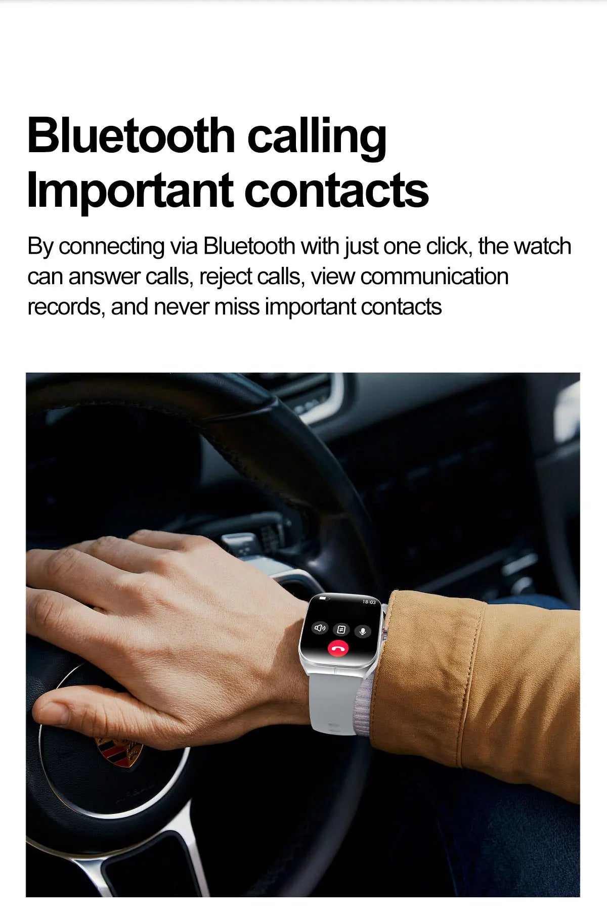 Men Women Sports Health Watches Blue Tooth Call Smartwatch NFC Heart Rate 1.95" AMOLED Screen Waterproof Music Voice Assistant