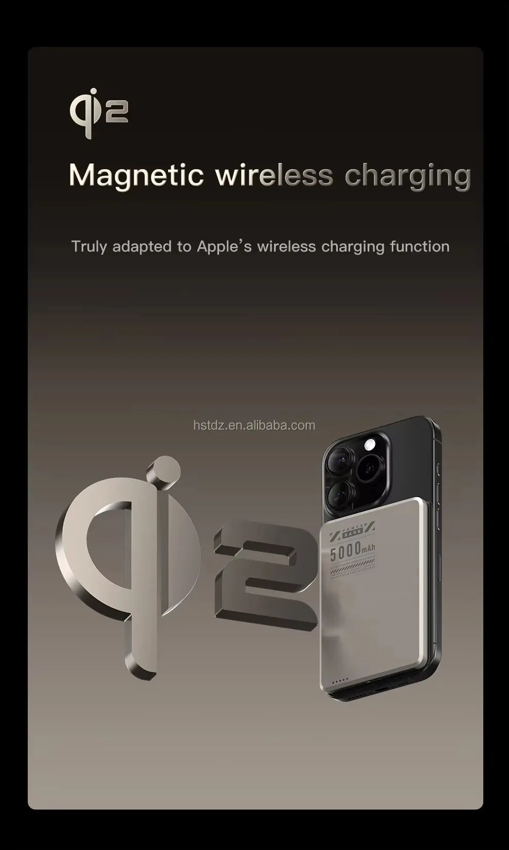 Portable travel Thin 0.65cm Magnetic Metal Wireless Charger 5000mAh Bi-directional Fast Charge PD20W Power bank External battery