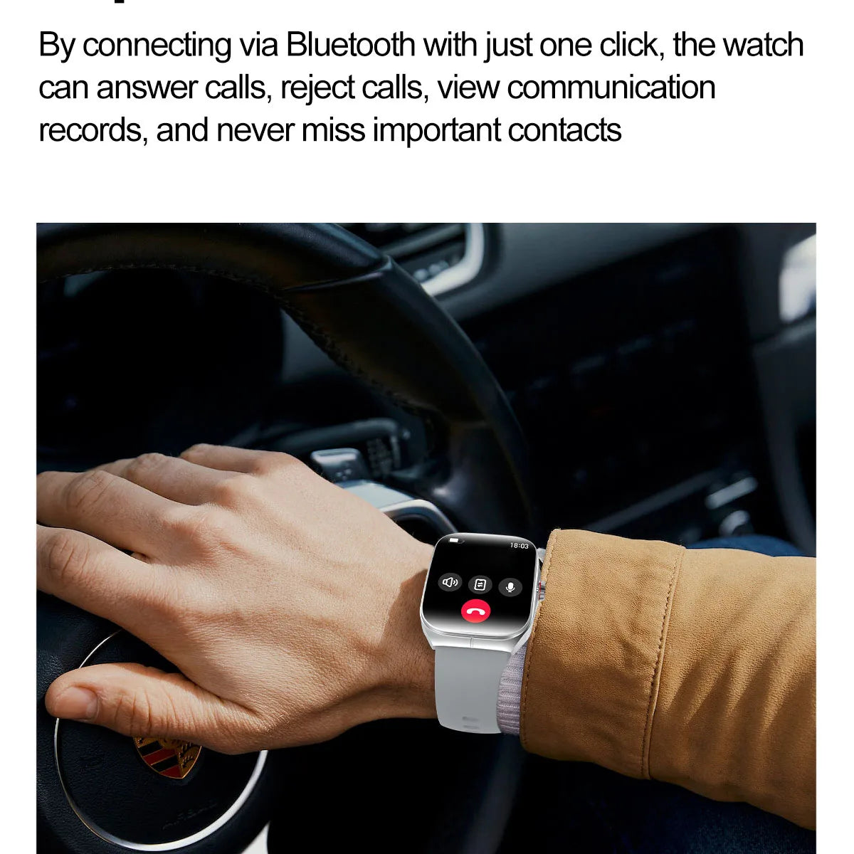 Men Women Sports Health Watches Blue Tooth Call Smartwatch NFC Heart Rate 1.95" AMOLED Screen Waterproof Music Voice Assistant