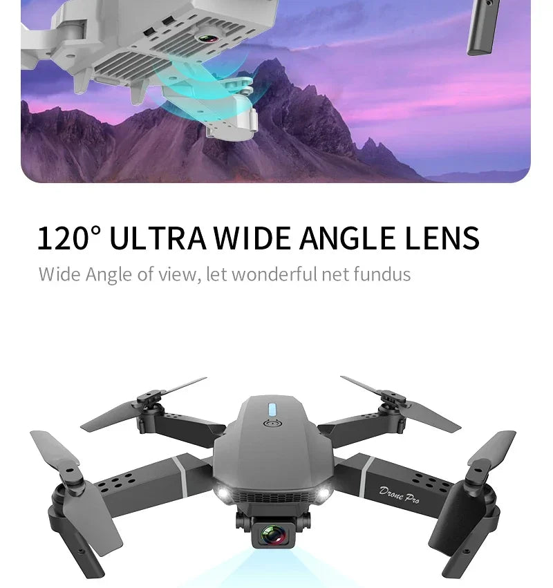 KBDFA 2023 New E88 Pro WIFI FPV Drone Wide Angle HD 4K 1080P Camera Height Hold RC Foldable Quadcopter Dron Helicopter Toys Gift