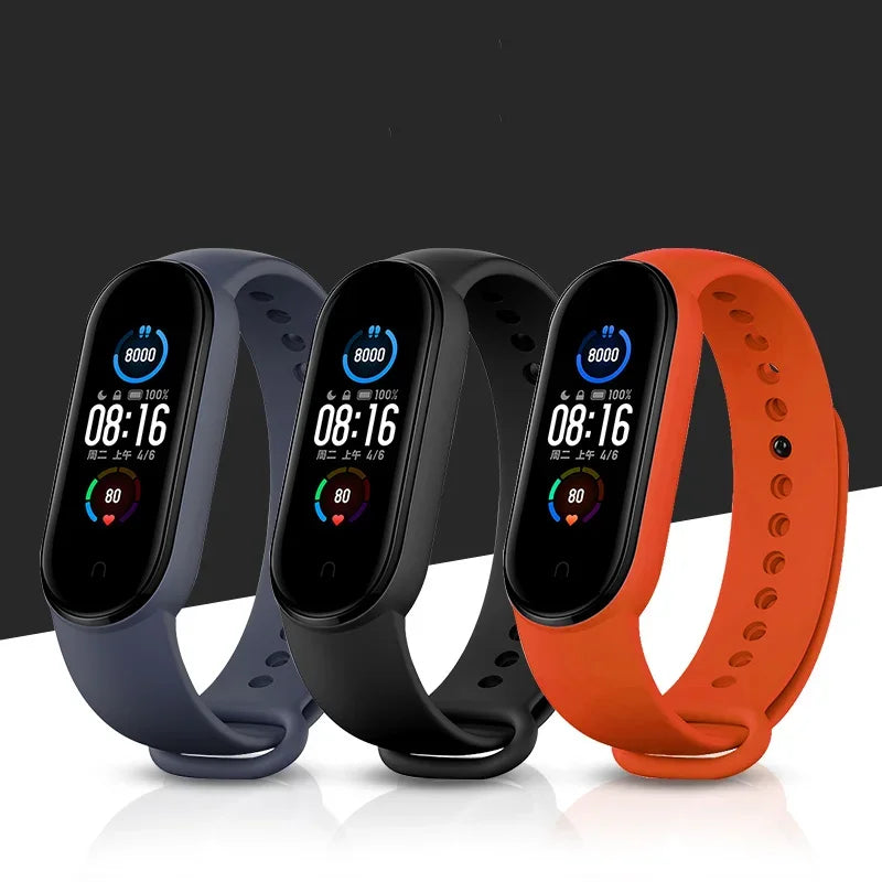 official Silicone Strap For Xiaomi Mi Band 4 5 6 7 Bracelet Sport Watch Wristband Miband4 miband7 Correa Mi band 3 4 5 6 7 Band