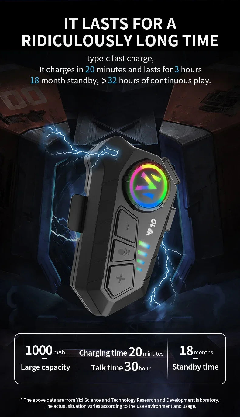 Bluetooth 5.3 Helmet Headset Wireless Hands-free Call Phone Kit Motorcycle Waterproof Earphone MP3 Music Player Speaker for Moto