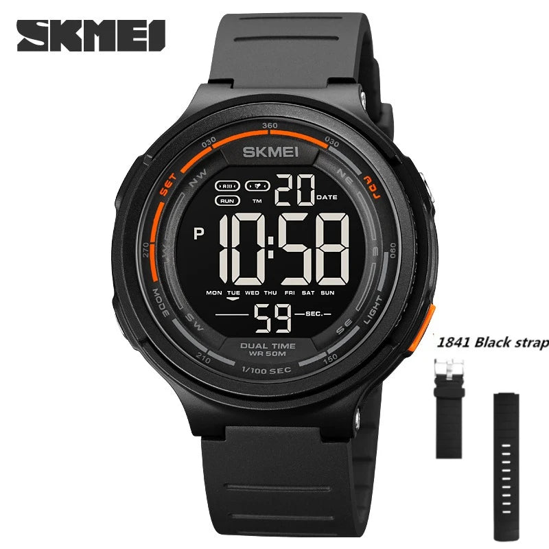SKMEI 1841 Sport Waterproof Digital Watch for Men Military LED Display Countdown Electronic Wristwatches Mens 1251 Reloj Hombre