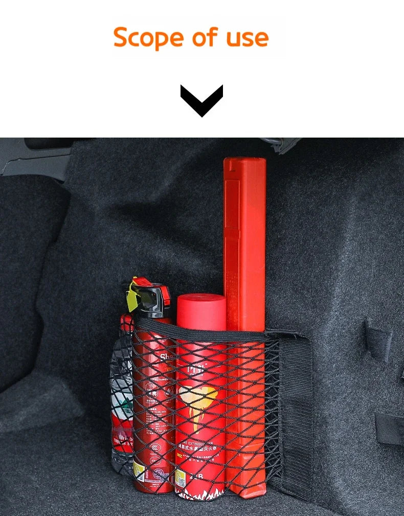 Luggage Storages Car Trunk Storage Bag Double Stretch Velcro Car Storage Net Bag Mesh Storages Net Bag Car Net