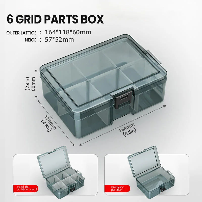 AIRAJ Parts Box Thickened Pressure Resistant Detachable Partition Board Multifunctional Parts Storage Tool Box