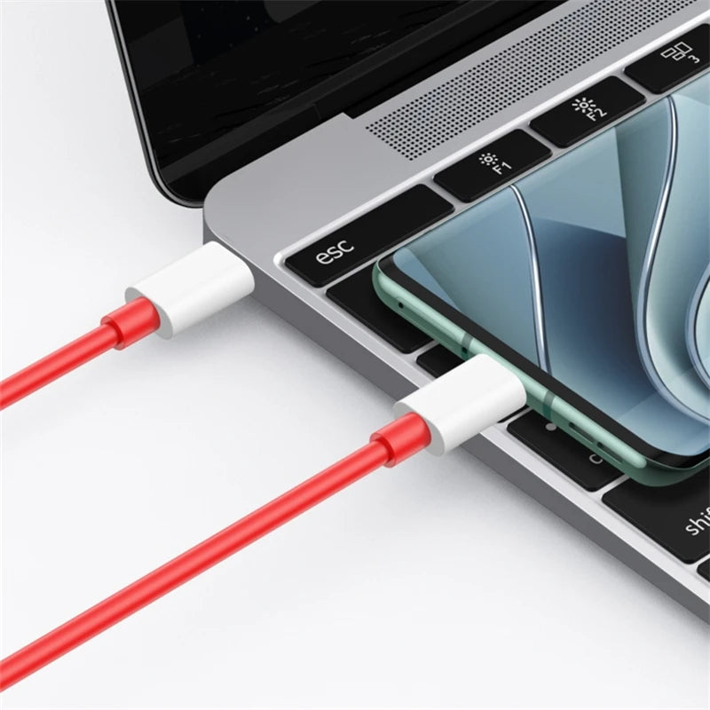 Dual Type C 65W 100W 150W SuperVOOC Fast Charging USB-C Cable for OnePlus 9 10 11 12 13 Nord 2T 3 N300 ACE 2 3 5 Pro OPPO realme