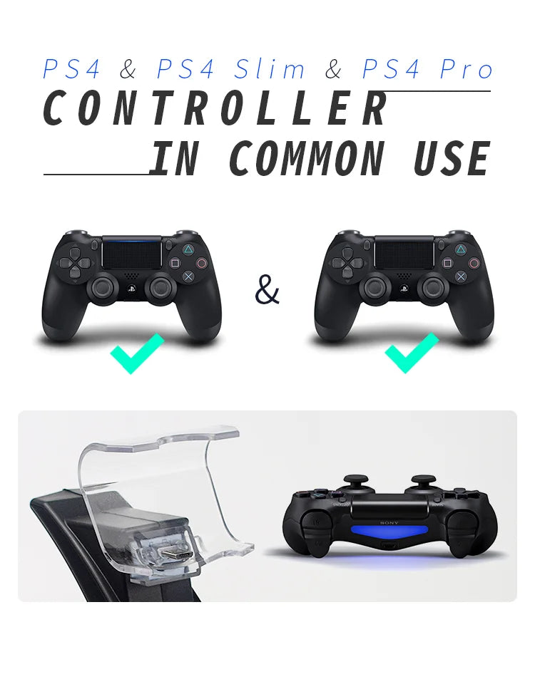 DATA FROG Controller Charger For PlayStation 4 LED Dual USB Charging Dock Station for Dualshock 4/PS4 Slim Pro Gaming Controller
