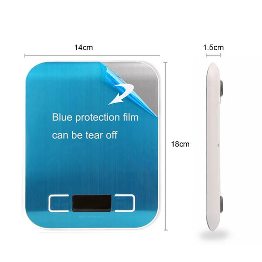 Digital Scales  5kg 10kg 1g Food Scale Weight Stainless Steel Electronic Balance Measure Tools LED Display Kitchem Use Libra