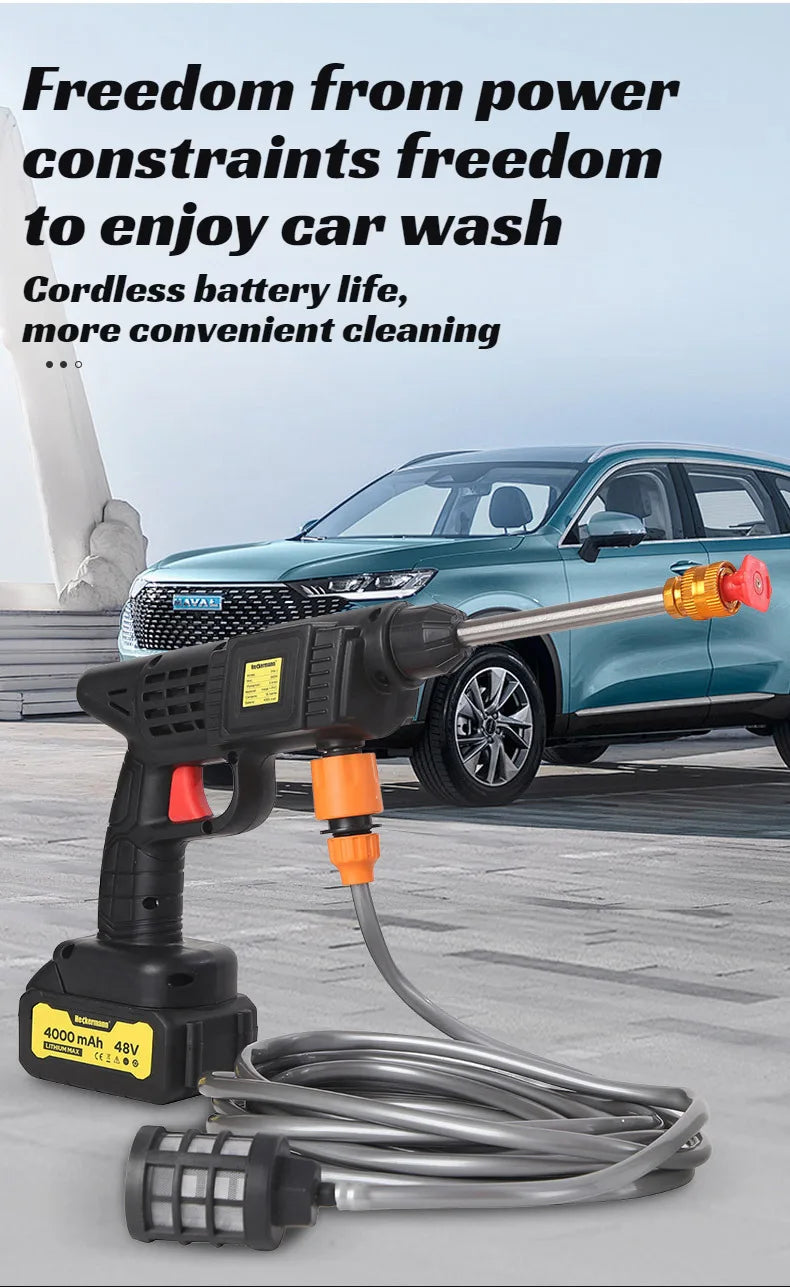 【Cordless Handheld Water Gun】Lithium Battery Rechargeable High-Pressure Washer - Portable Car Wash Sprayer for Home & Garden