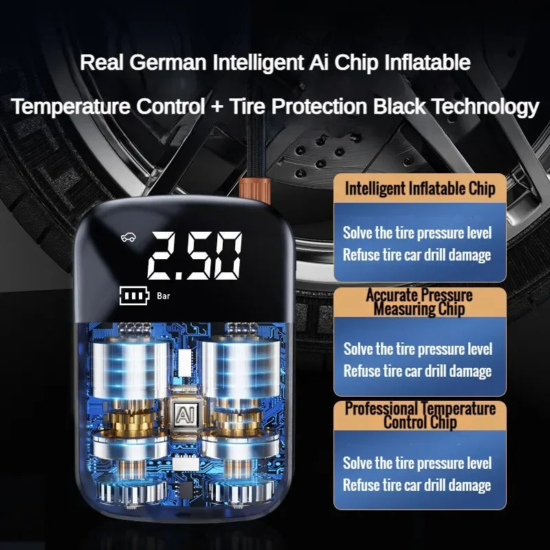 EAFC 150PSI  Car Air Compressor Electric Tire Inflator Pump for Motorcycle Bicycle Boat Tyre Balls Multifunction Tire Inflator