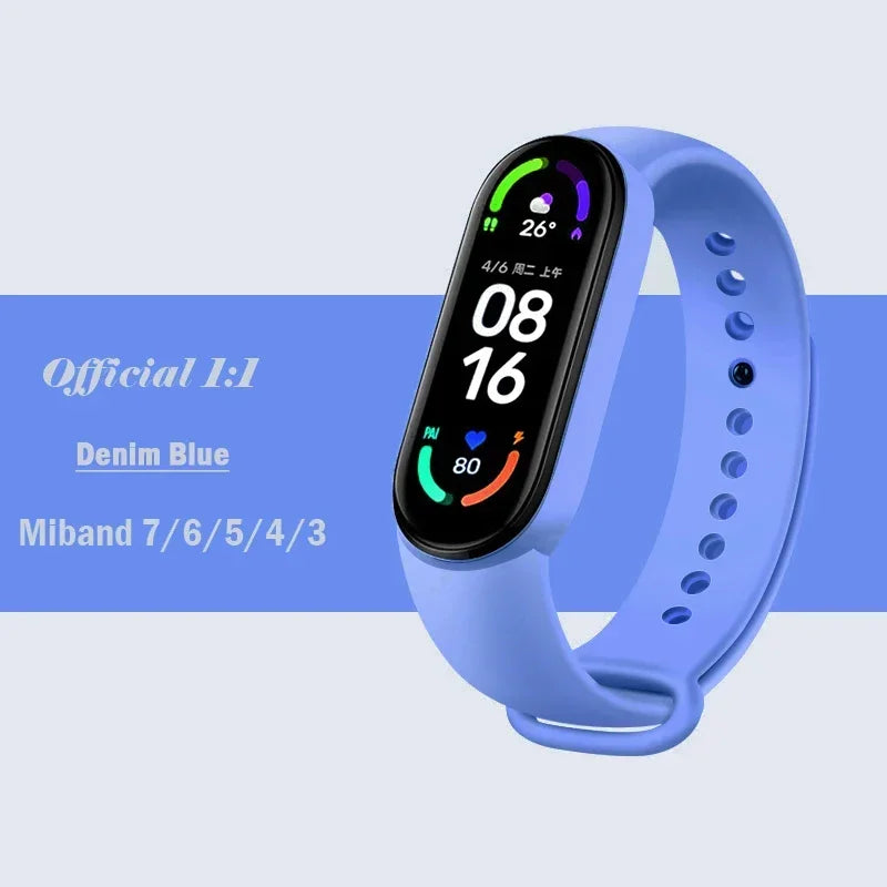official Silicone Strap For Xiaomi Mi Band 4 5 6 7 Bracelet Sport Watch Wristband Miband4 miband7 Correa Mi band 3 4 5 6 7 Band