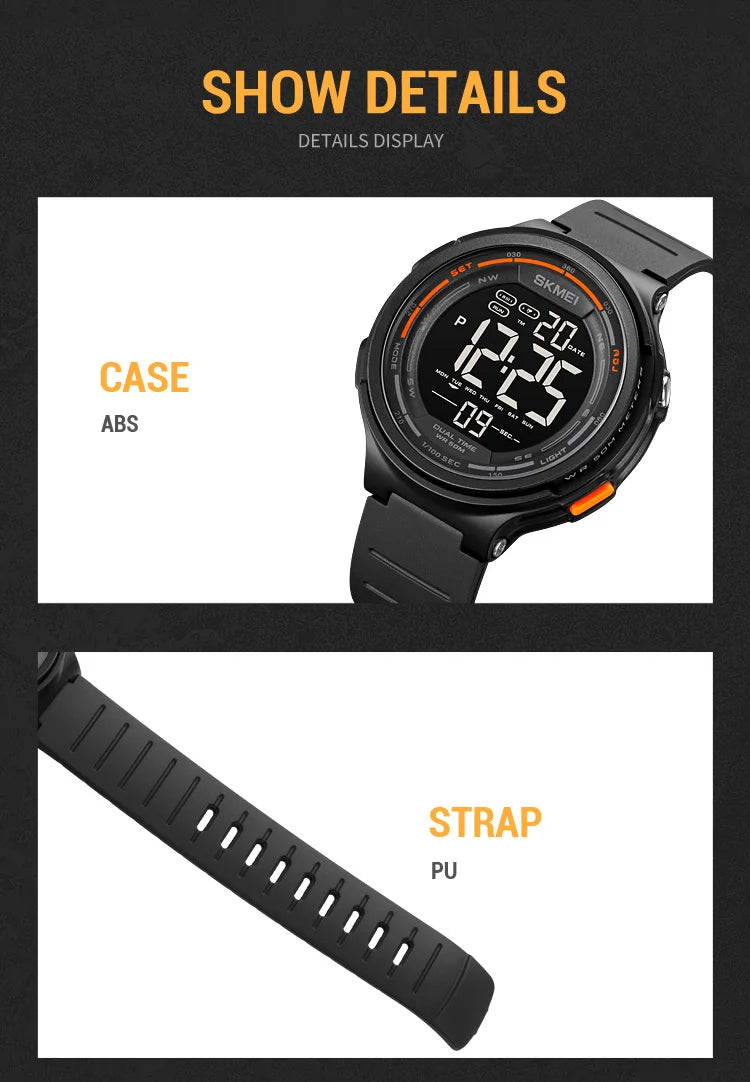 SKMEI 1841 Sport Waterproof Digital Watch for Men Military LED Display Countdown Electronic Wristwatches Mens 1251 Reloj Hombre