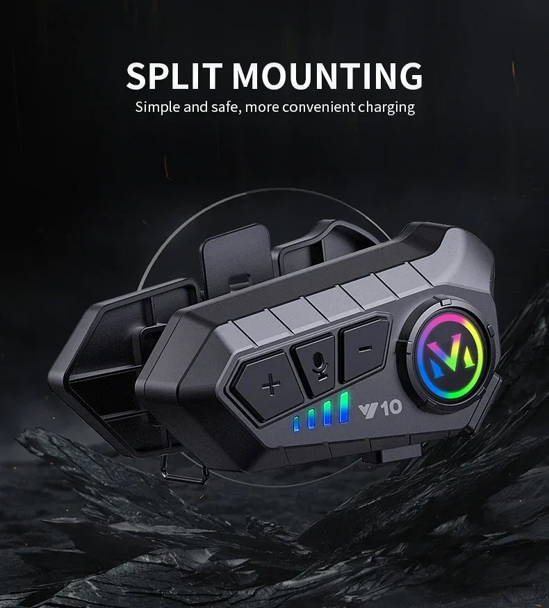 Bluetooth 5.3 Helmet Headset Wireless Hands-free Call Phone Kit Motorcycle Waterproof Earphone MP3 Music Player Speaker for Moto