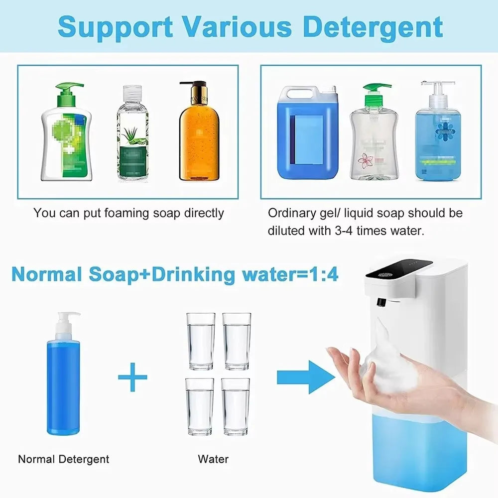 400ml New Rechargeable Foam/Liquid/Spray Model Touchless Electric Automatic Sensor Soap Dispenser for Toilet Bathroom & Kitchen
