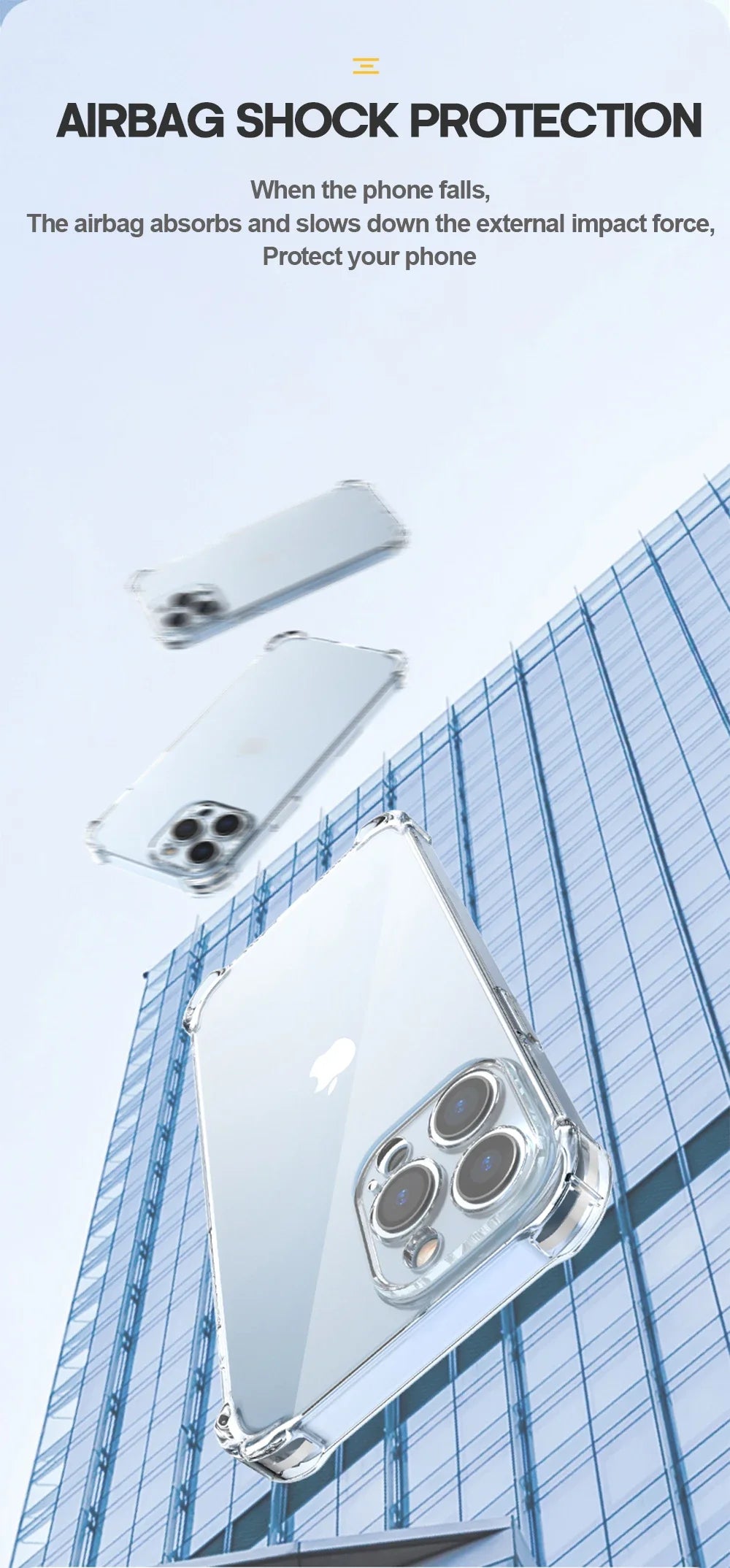 Luxury Shockproof Clear Phone Case For iPhone 15 14 13 12 11 Pro Max X XR XS XS Max Silicone Bumper Transparent Hard Back Cover