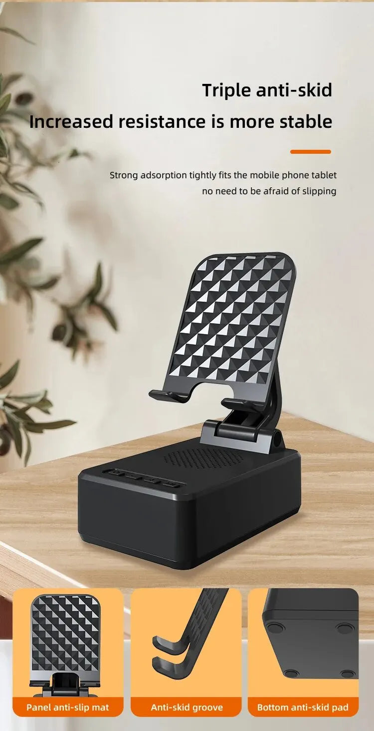 Mobile Cell Phone Stand Holder with Bluetooth Speaker HD Portable Wireless Speaker Adjustable Tablet Desktop Live Lazy Bracket