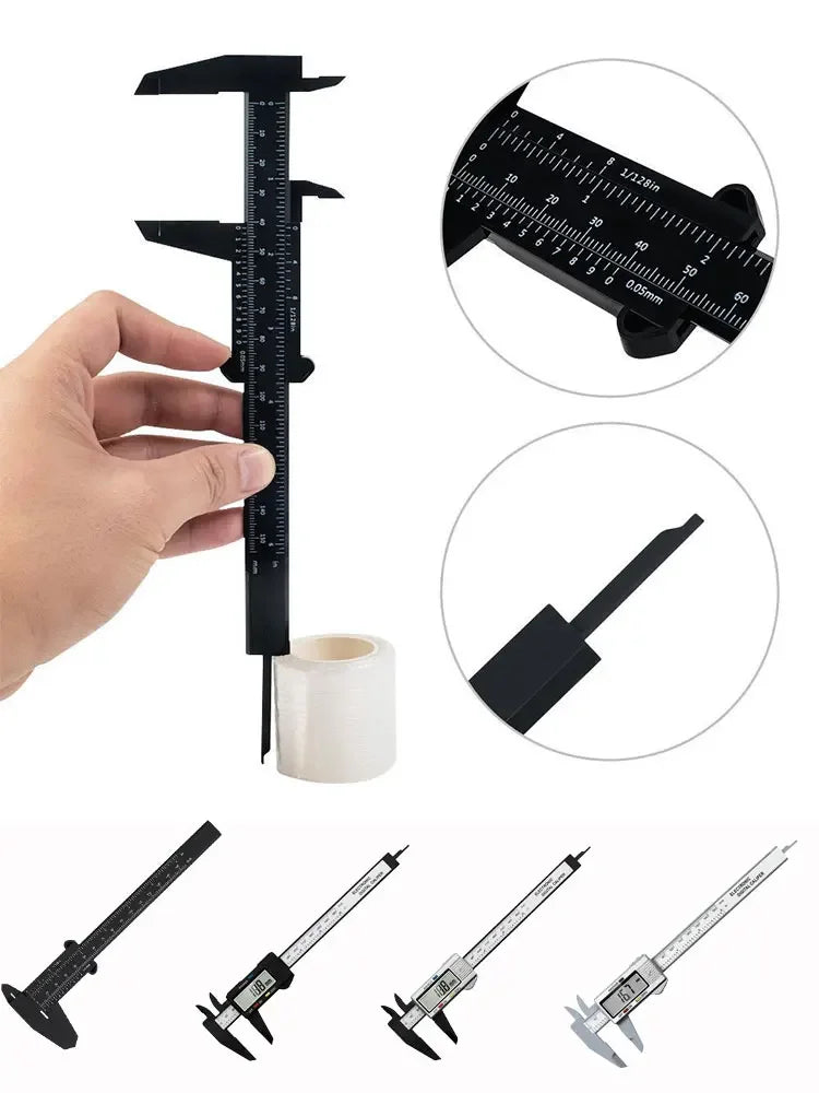 Digital Vernier Caliper 150Mm Plastic Measuring Tool With Lcd Display For Students Engineers Mini Precision Ruler