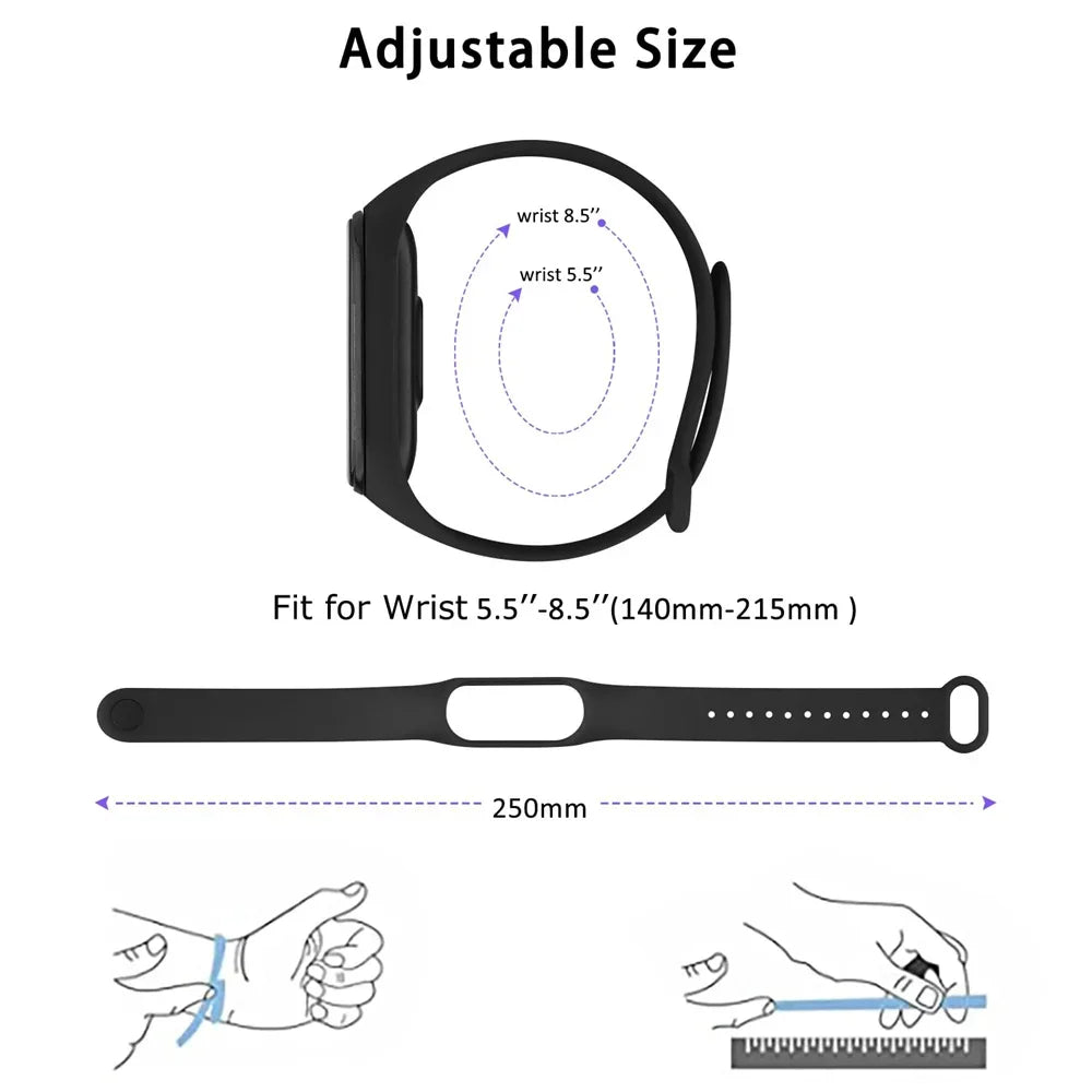 official Silicone Strap For Xiaomi Mi Band 4 5 6 7 Bracelet Sport Watch Wristband Miband4 miband7 Correa Mi band 3 4 5 6 7 Band