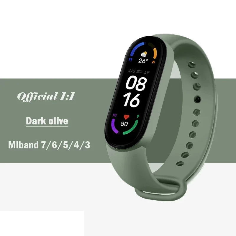 official Silicone Strap For Xiaomi Mi Band 4 5 6 7 Bracelet Sport Watch Wristband Miband4 miband7 Correa Mi band 3 4 5 6 7 Band