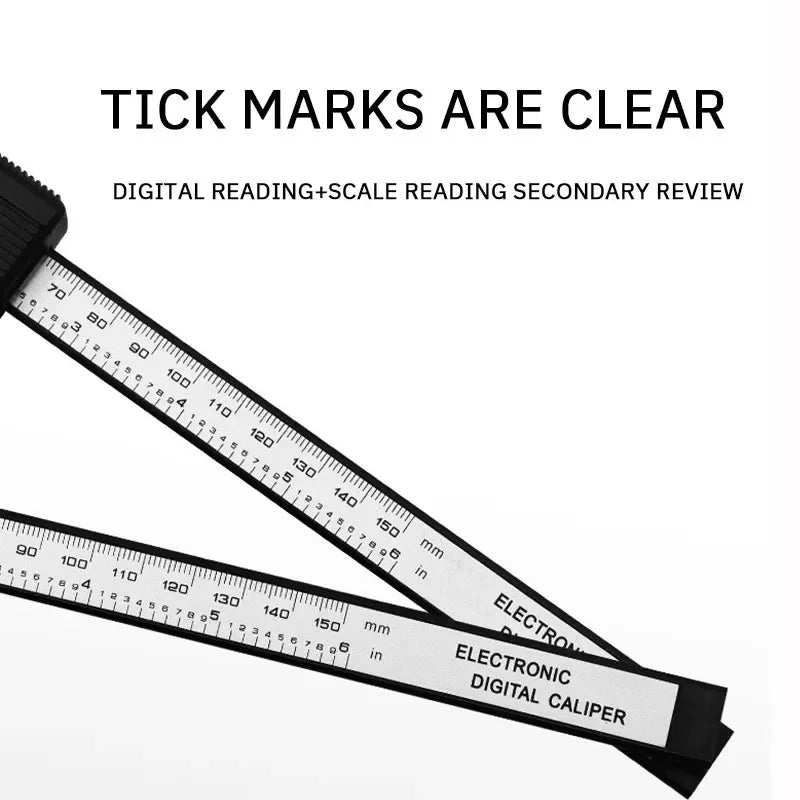 Digital Vernier Caliper 150Mm Plastic Measuring Tool With Lcd Display For Students Engineers Mini Precision Ruler