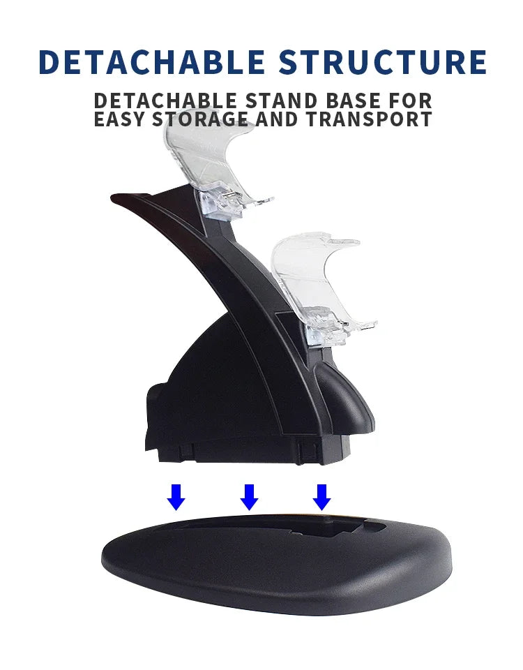 DATA FROG Controller Charger For PlayStation 4 LED Dual USB Charging Dock Station for Dualshock 4/PS4 Slim Pro Gaming Controller