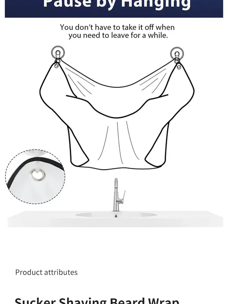 1/2PCS Male Shaving Aprons Creative Wall Mirror Suction Haircut Wrap Cape Home Salon Moustache Beard Shaving Apron Cleaning Bib