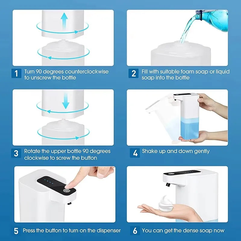 400ml New Rechargeable Foam/Liquid/Spray Model Touchless Electric Automatic Sensor Soap Dispenser for Toilet Bathroom & Kitchen