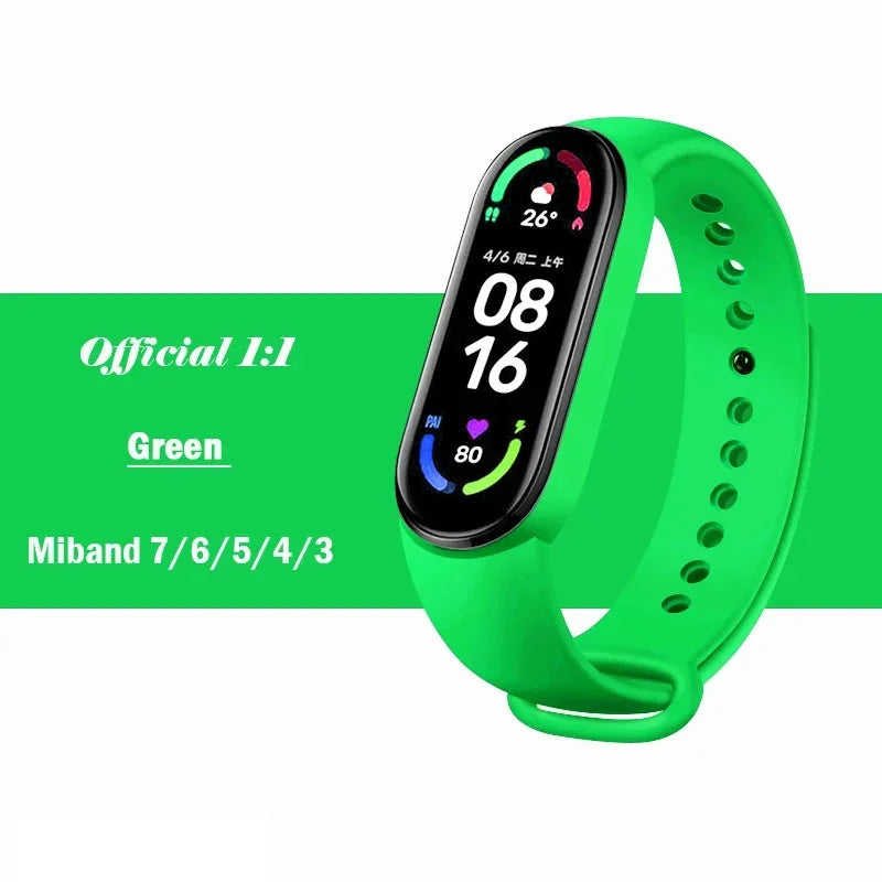 official Silicone Strap For Xiaomi Mi Band 4 5 6 7 Bracelet Sport Watch Wristband Miband4 miband7 Correa Mi band 3 4 5 6 7 Band