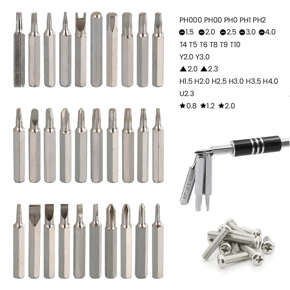 32-in-1 Mini Precision Screwdriver Set with 30 Magnetic Screwdriver Bits Manual Repair Tools for iPhone PC Watch Computer Repair
