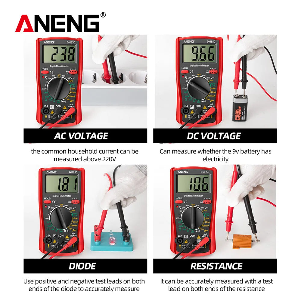 ANENG DM850 Automatic Digital Multimeter Professional multimetro AC/DC Votage Tester 1999 Counts Ohm Ammeter Electric Tools