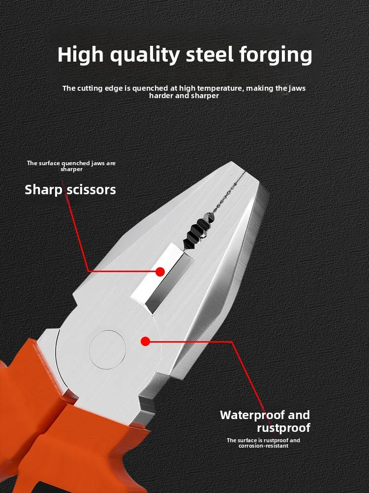Electric Wire Pliers Large Opening Sharp Multifunction Tool for Cutting Twisting Gripping Metal Wires Heavy Duty Industrial Tool