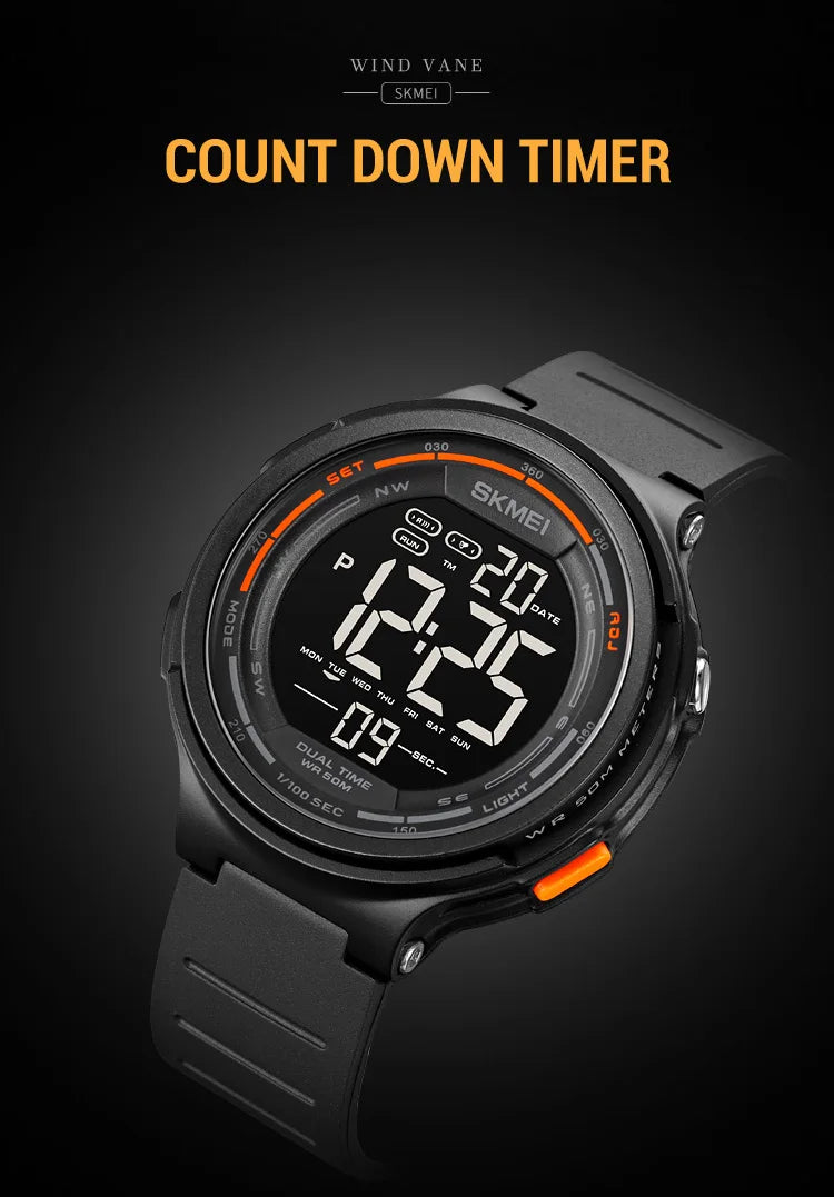 SKMEI 1841 Sport Waterproof Digital Watch for Men Military LED Display Countdown Electronic Wristwatches Mens 1251 Reloj Hombre