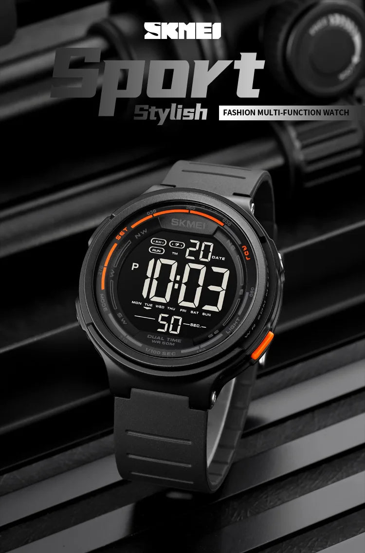 SKMEI 1841 Sport Waterproof Digital Watch for Men Military LED Display Countdown Electronic Wristwatches Mens 1251 Reloj Hombre