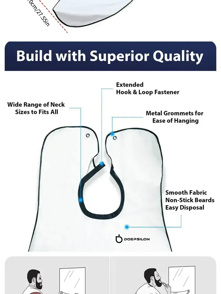 1/2PCS Male Shaving Aprons Creative Wall Mirror Suction Haircut Wrap Cape Home Salon Moustache Beard Shaving Apron Cleaning Bib