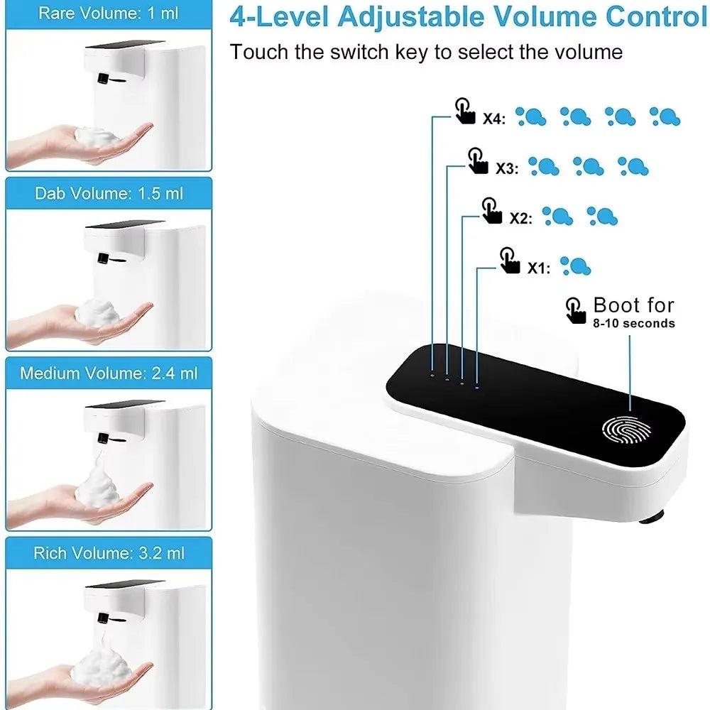 400ml New Rechargeable Foam/Liquid/Spray Model Touchless Electric Automatic Sensor Soap Dispenser for Toilet Bathroom & Kitchen
