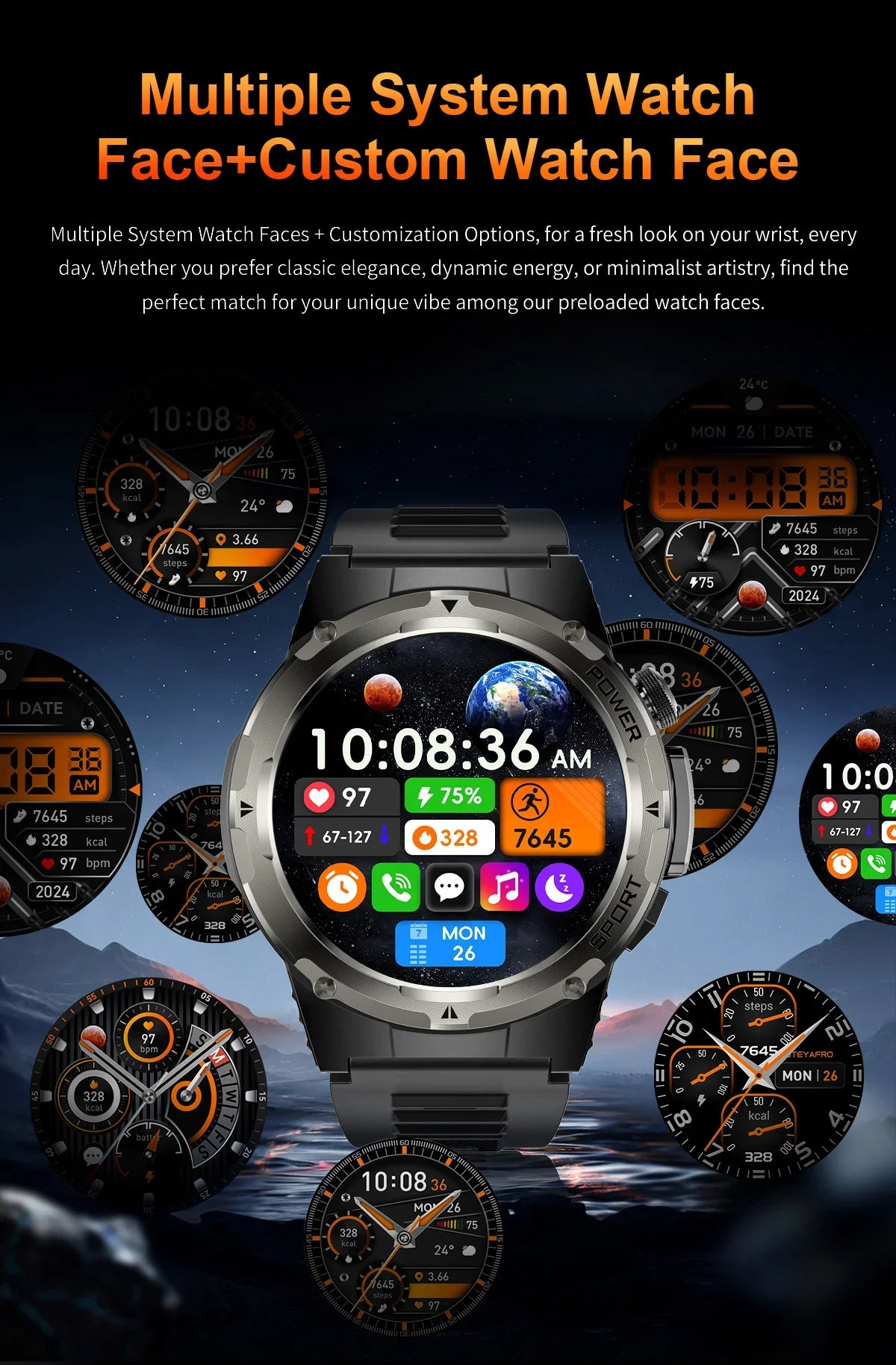 GPS Smart Watches 2025 New For Xiaomi IOS Military Smartwatch Men 3ATM Waterproof 100+ Sport Modes Built-in NFC BT Call Watches