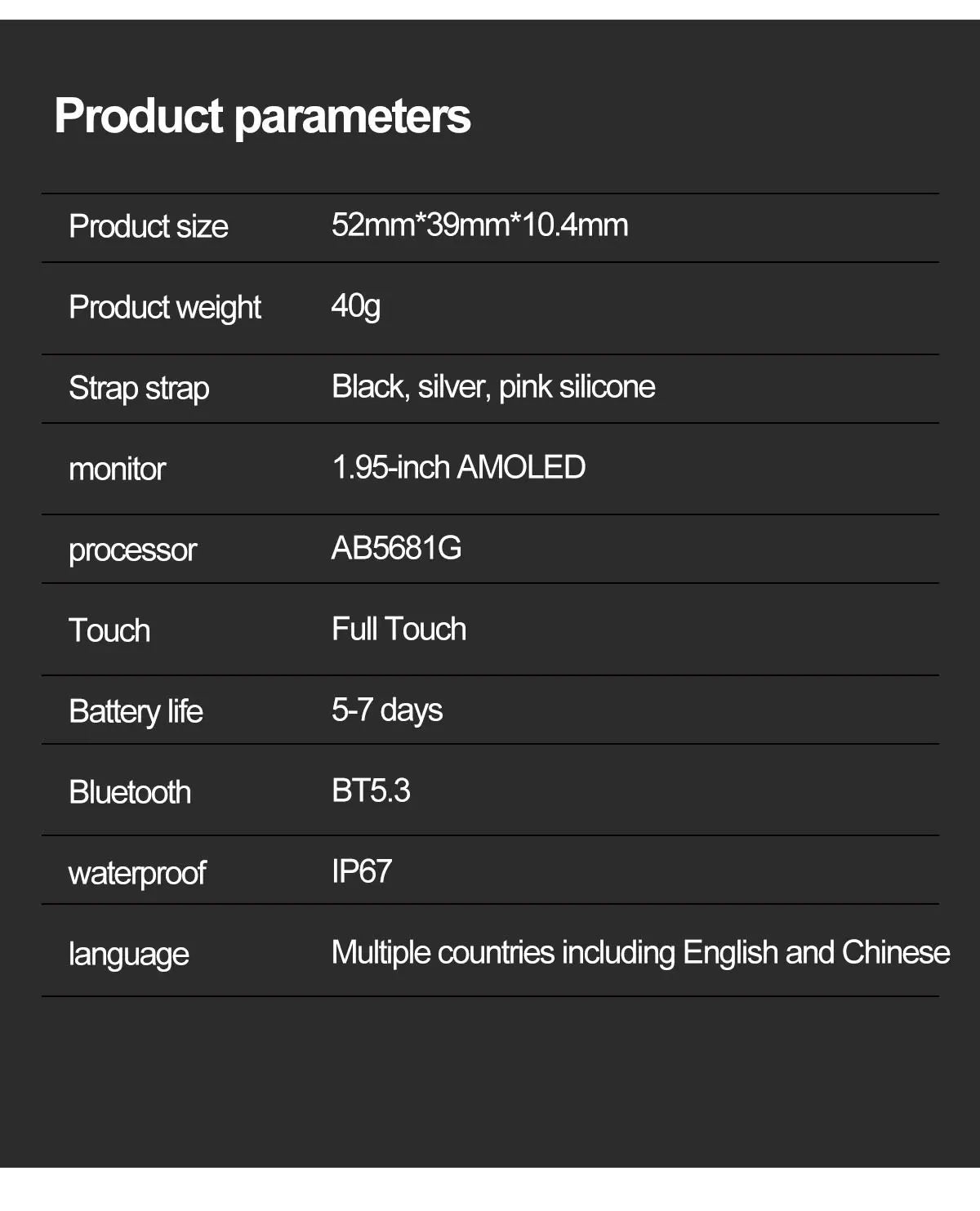 Men Women Sports Health Watches Blue Tooth Call Smartwatch NFC Heart Rate 1.95" AMOLED Screen Waterproof Music Voice Assistant