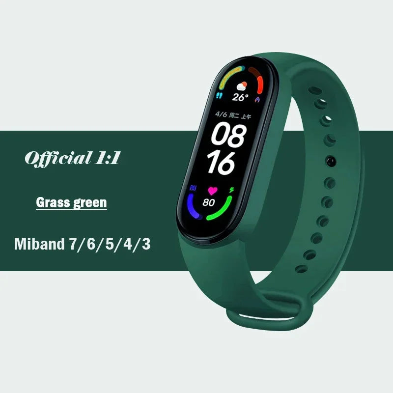 official Silicone Strap For Xiaomi Mi Band 4 5 6 7 Bracelet Sport Watch Wristband Miband4 miband7 Correa Mi band 3 4 5 6 7 Band