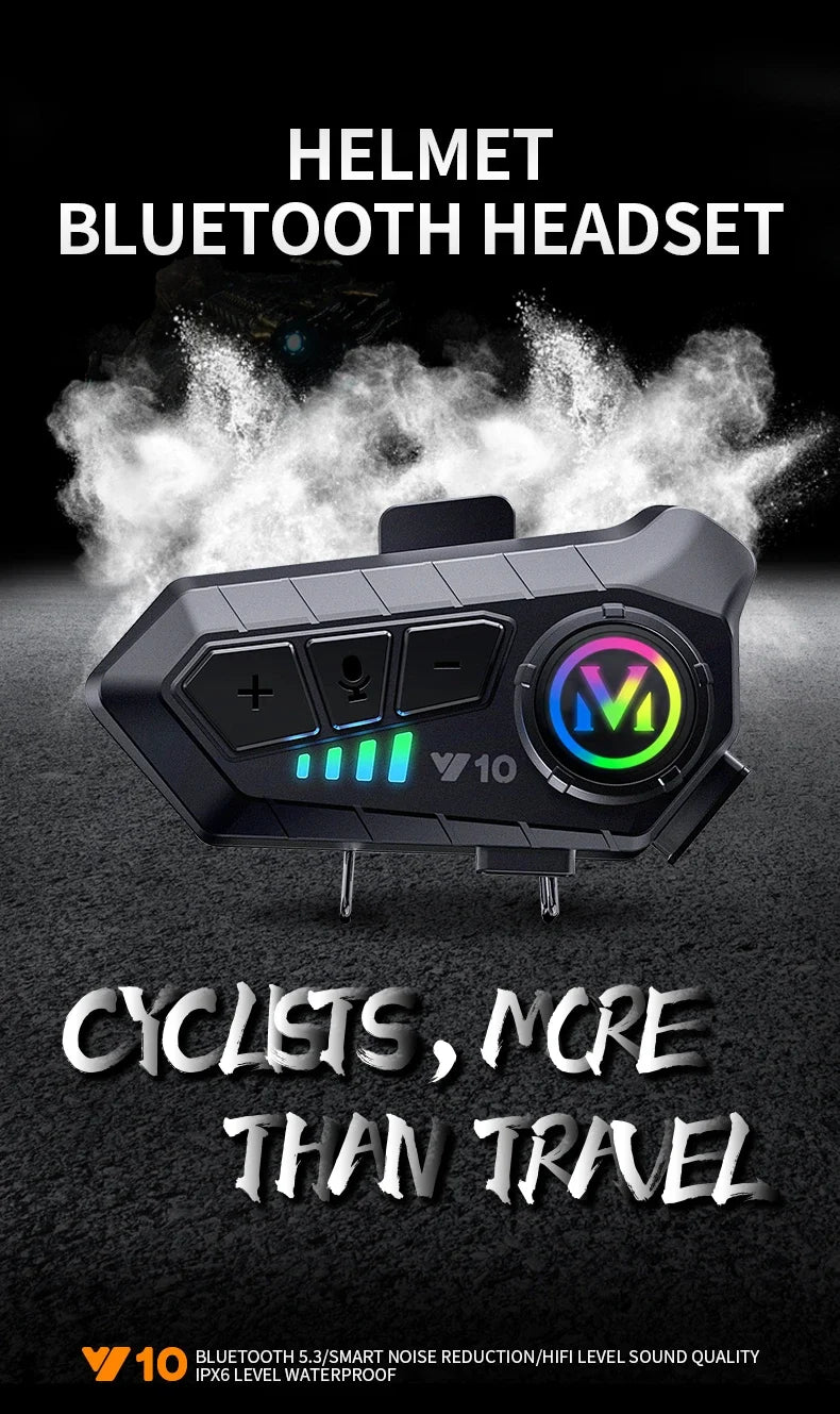 Bluetooth 5.3 Helmet Headset Wireless Hands-free Call Phone Kit Motorcycle Waterproof Earphone MP3 Music Player Speaker for Moto