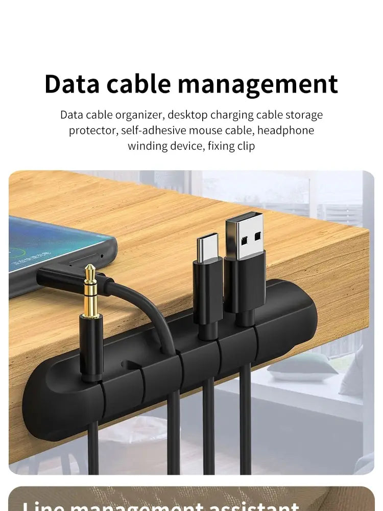 5/7-hole Data Cable Organizer, Desktop Charging Cable Storage Protector, Mouse Cable, Headphone Winding Device, Fixing Clipp