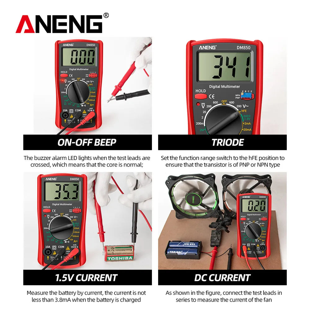 ANENG DM850 Automatic Digital Multimeter Professional multimetro AC/DC Votage Tester 1999 Counts Ohm Ammeter Electric Tools
