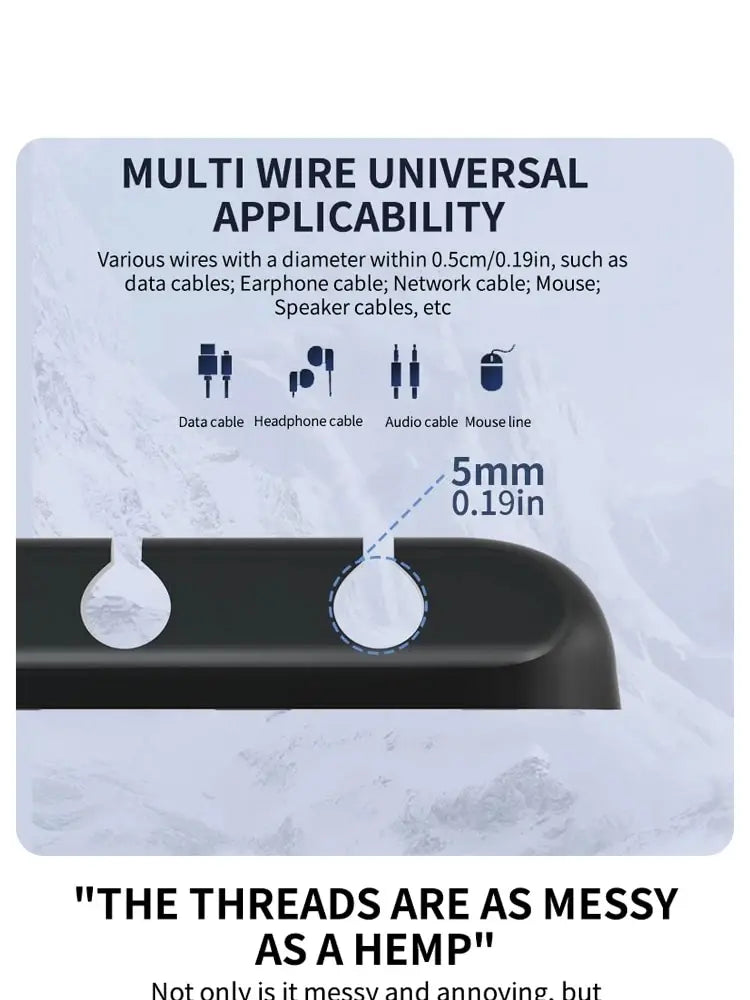 5/7-hole Data Cable Organizer, Desktop Charging Cable Storage Protector, Mouse Cable, Headphone Winding Device, Fixing Clipp
