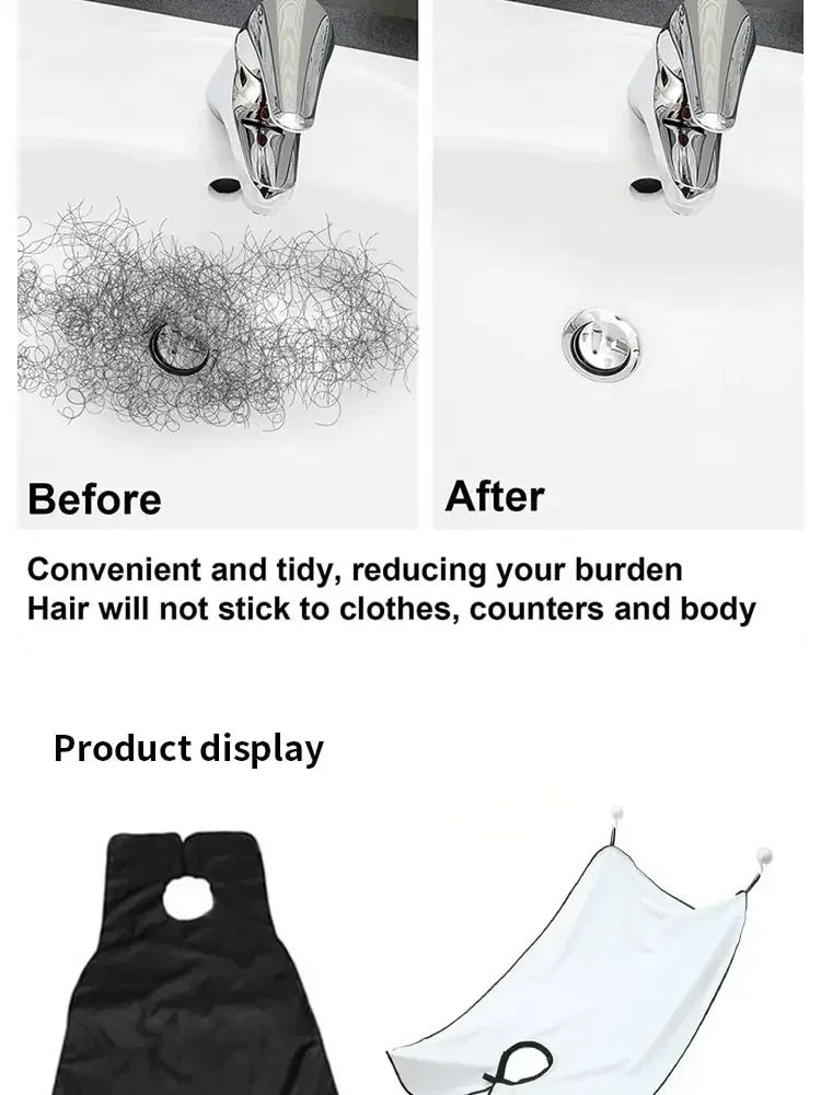 1/2PCS Male Shaving Aprons Creative Wall Mirror Suction Haircut Wrap Cape Home Salon Moustache Beard Shaving Apron Cleaning Bib