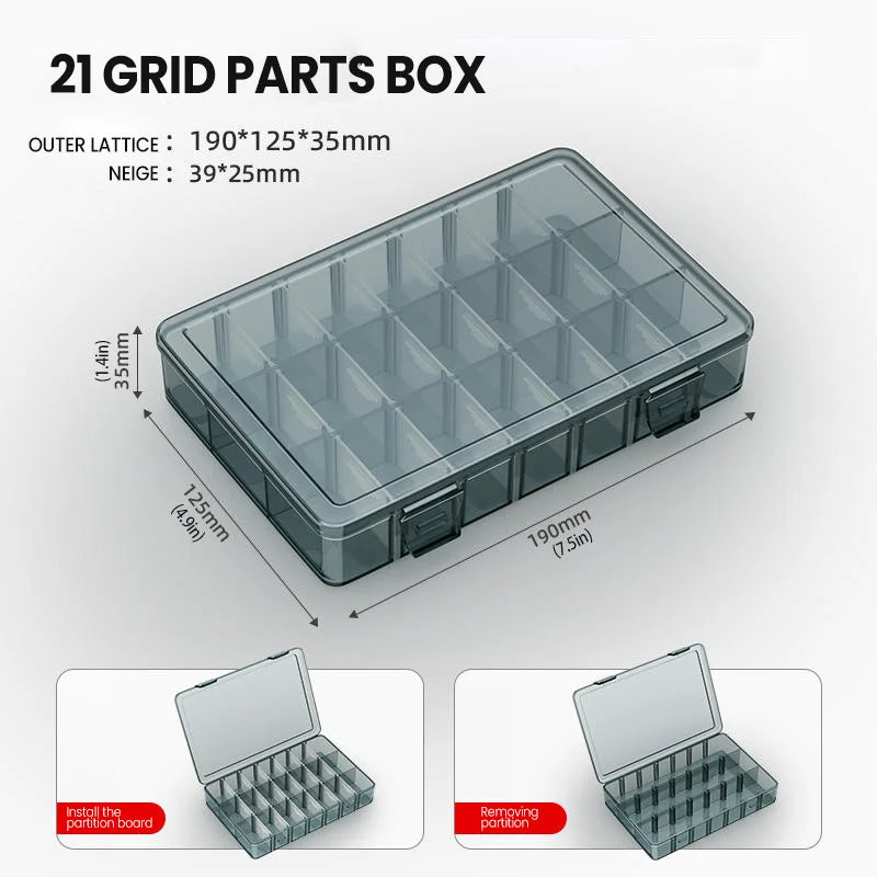AIRAJ Parts Box Thickened Pressure Resistant Detachable Partition Board Multifunctional Parts Storage Tool Box