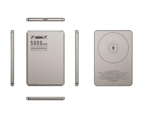 Portable travel Thin 0.65cm Magnetic Metal Wireless Charger 5000mAh Bi-directional Fast Charge PD20W Power bank External battery